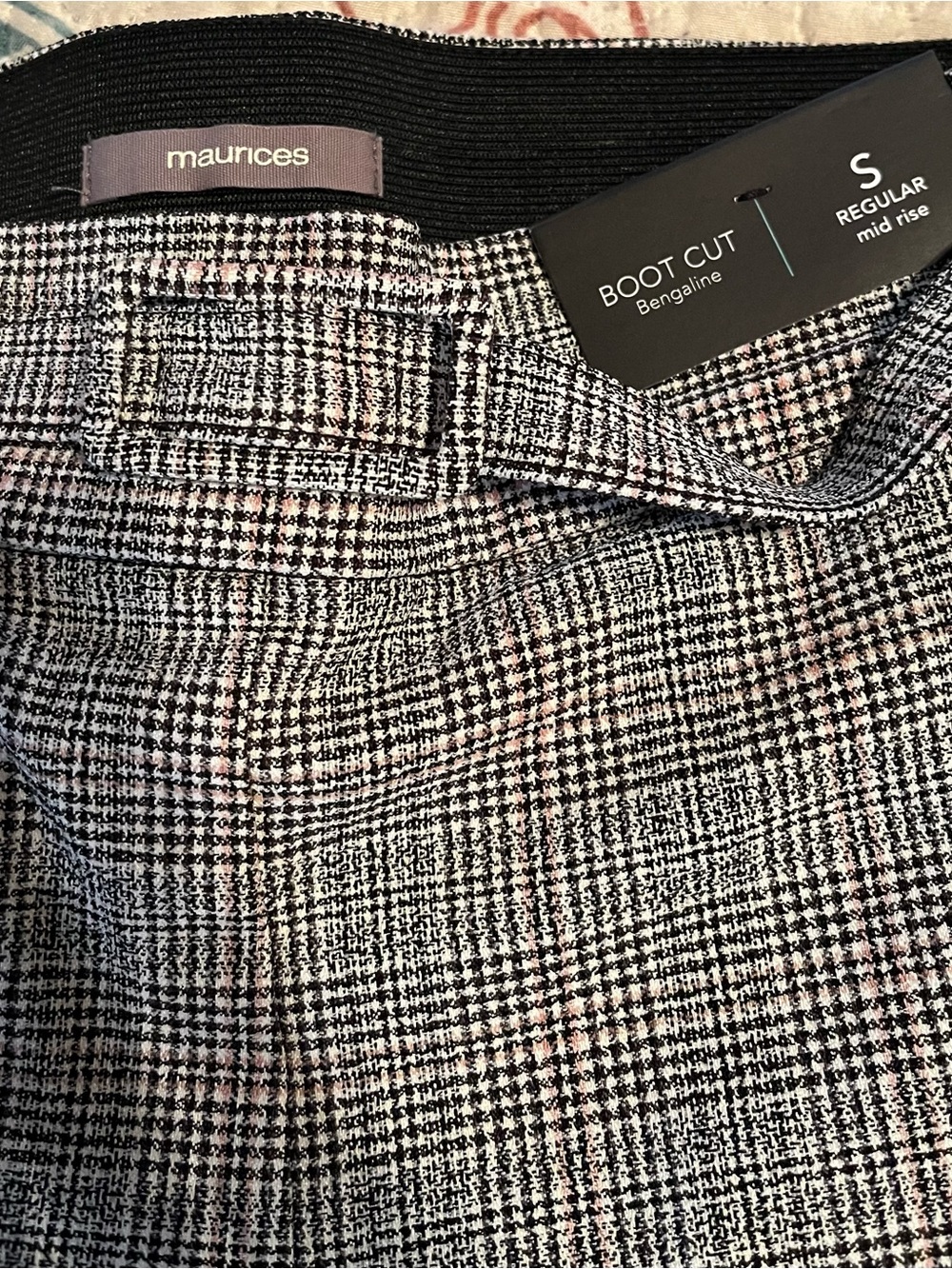 Maurices Black and White Plaid Straight-Leg Trousers - Picture 3 of 4